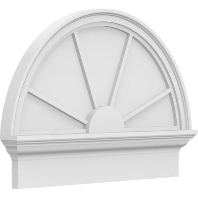 28"W x 20-3/4"H x 2-3/4"P Half Round 4 Spoke Architectural Grade PVC Combination Pediment
