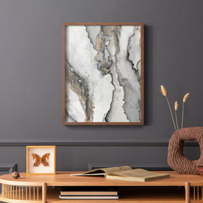 «Abstract Ink Fantasy III», reproduction encadrée - bois massif