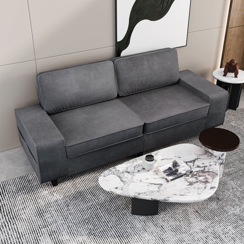 Causeuse de salon de style moderne, Tissu gris foncé