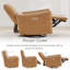 Fauteuil inclinable électrique pivotant en cuir Mikkel-593029252