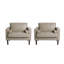 Fauteuil club capitonné à accoudoirs carrés en similicuir avec 2 coussins-1509266250