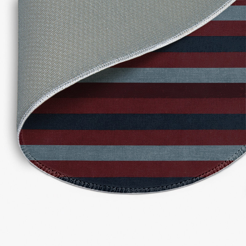 Tapis intérieur / extérieur rouge HorizontalStripes, Rond 5 pi