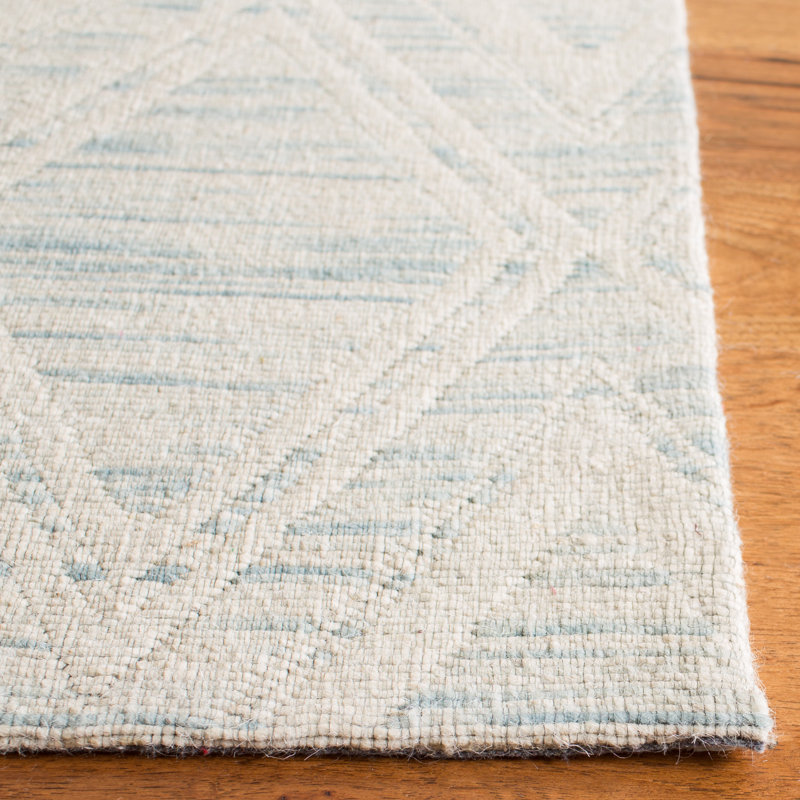 Amritpal Hand Loomed Wool And Cotton With Latex Geometric Rug, Runner 2'3" x 8'