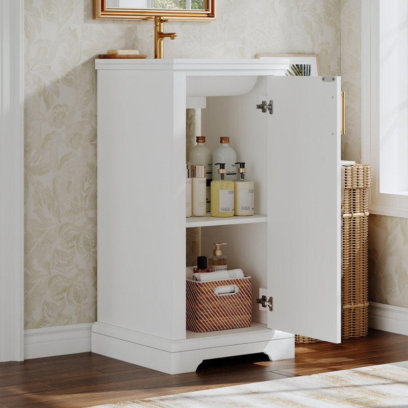 Meuble-lavabo de 16 pouces avec lavabo en céramique