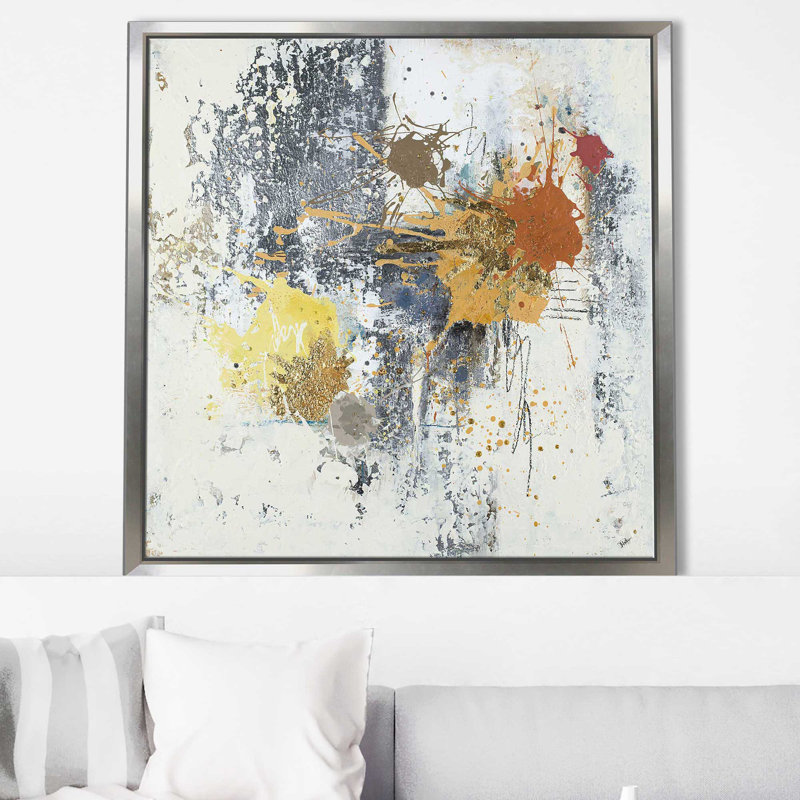 «Fiesto (Square)» par Patricia Pinto, reproduction, H 21,5 po x l 21,5 po x P 2 po, Cadre flottant argent