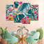 Ensemble de 4 feuilles tropicales sur toile-92860817