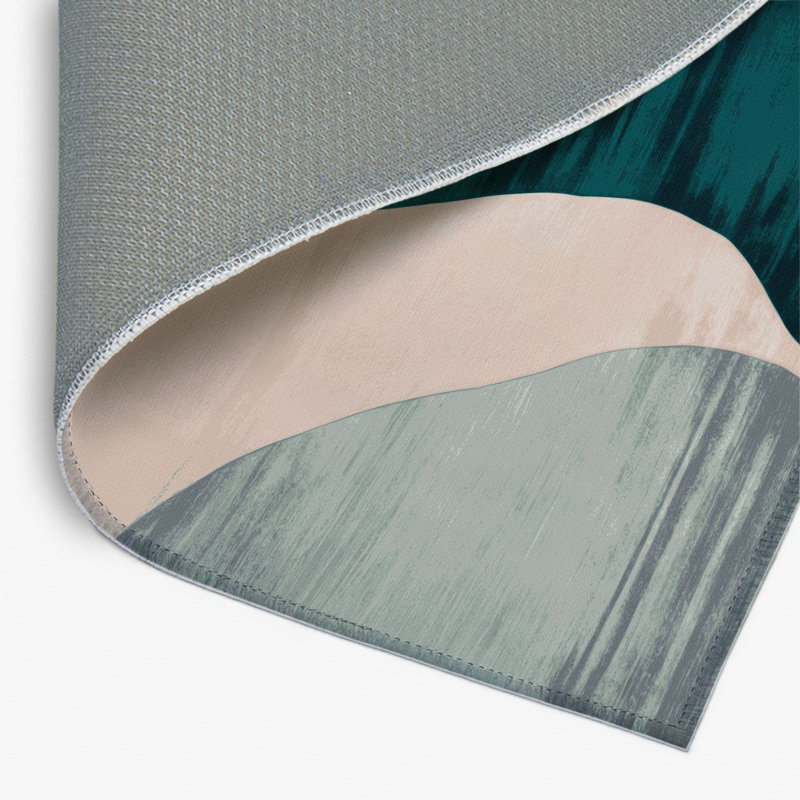 Watercolor Green Indoor and Outdoor Area Rug, Rectangle 8' x 10'