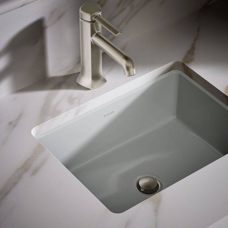 Under-Mount Bathroom Sink, Ice Gray