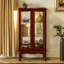 Cabinet Curio avec tablettes réglables et panneau arrière en miroir-1065592449