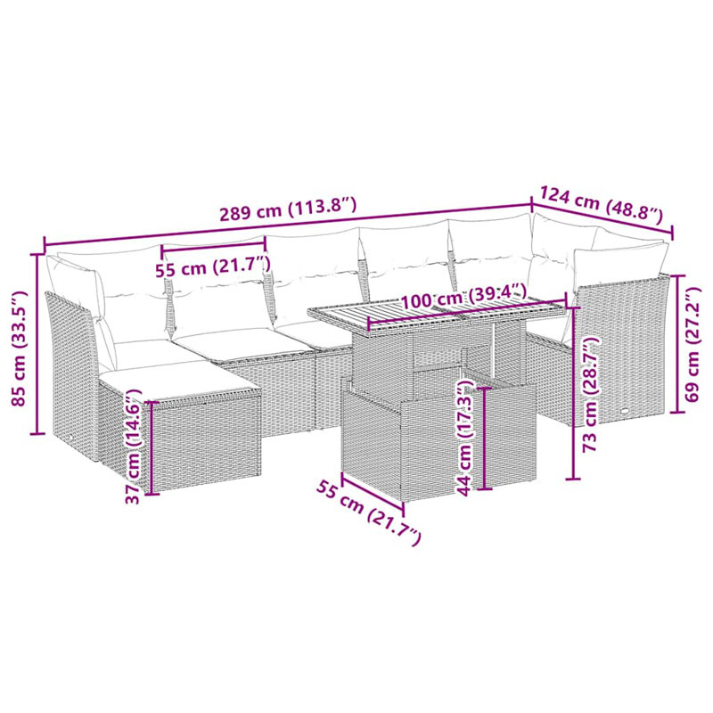 Vidaxl Garden Sofa Set Beige