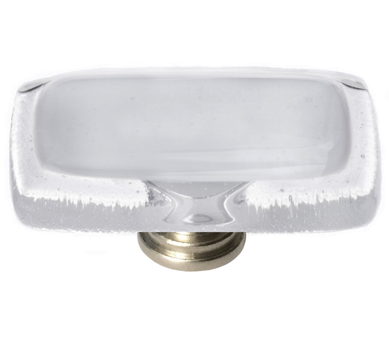 Reflective Rectangular Knob, Satin Nickel, Blue-Grey