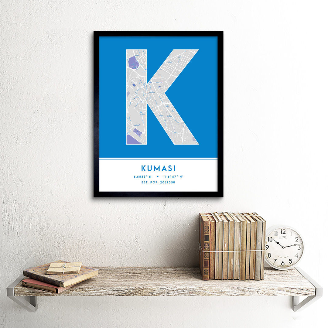Kobe Japan City Map by Wee Blue Coo - Single Picture Frame Typography