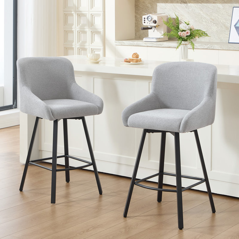 Swivel Counter Stool with Metal Frame, Brown