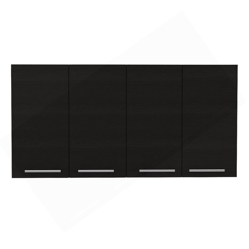 Armoire murale rectangulaire à quatre portes battantes Wengé, Wengé