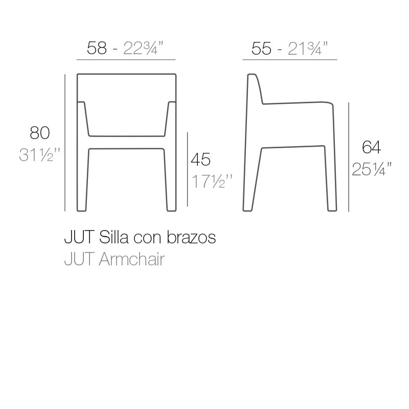 Chaise de patio Jut, Bronze