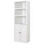 Bibliothèque Port avec 1 porte et 3 tablettes ouvertes en blanc rustique pour le bureau d'organisation de chambre à coucher
