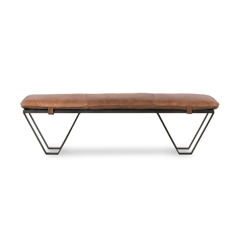 Darrow Leather Bench, Palermo Cognac Genuine Leather