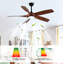 Ventilateur de plafond moderne 56 po avec lumières et télécommande, moteur CC réversible à 6 vitesses, noir mat-569604146