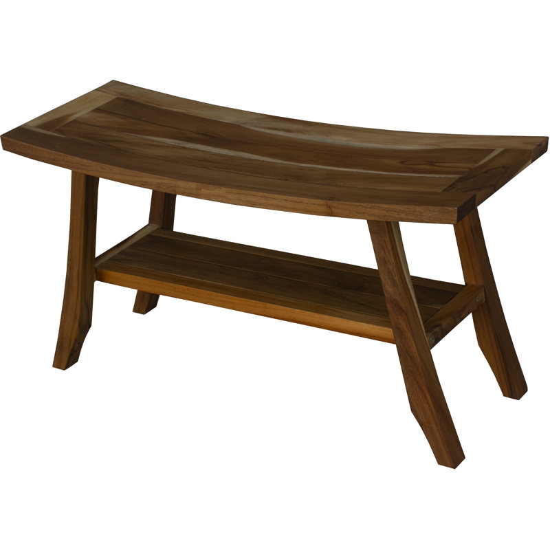 Ripley 34'' W Teak Corner Shower Bench