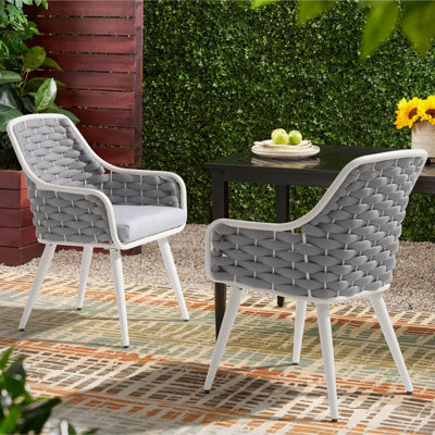 Outdoor Dining Armchair With Cushion by Hokku Designs