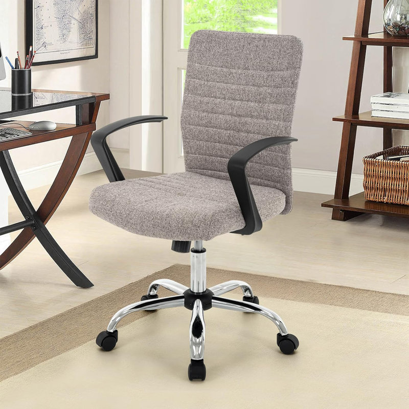 Chaise de bureau à haut dossier Aime, Gris clair