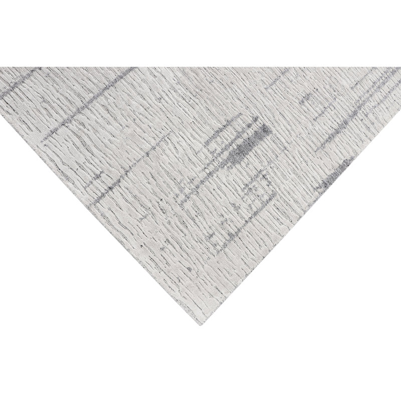 Abstract Area Rug in Silver, Rectangle 4' x 6'