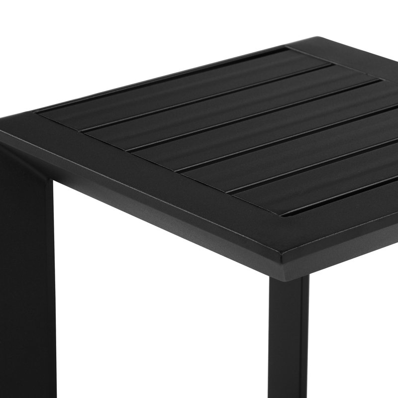 Table d'appoint en métal Harleen, Noir, H 17 po x l 16 po x P 16 po