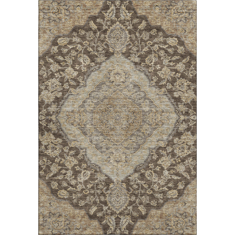 Premium Machine Washable Gurubaksh AMF1151 Global Rug, Rectangle 2'6" x 3'10"