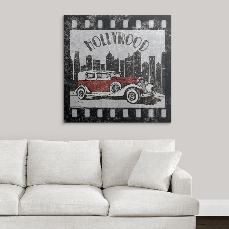 « hollywood », impression, H 35 po x l 35 po x P 1,5 po, Toile