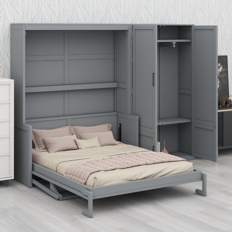 Lit escamotable avec lit escamotable Murphy, Gris