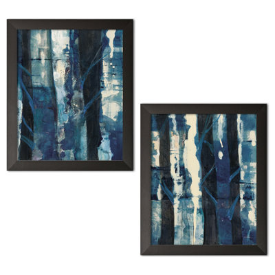 « deep colors i & ii indigo », ensemble de 2 reproductions d’art en acrylique
