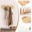 Portemanteaux mural en noyer 6 crochets sans perforation-118083876