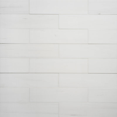 Dolomite 12 in. x 3 in. Glossy Marble Tile