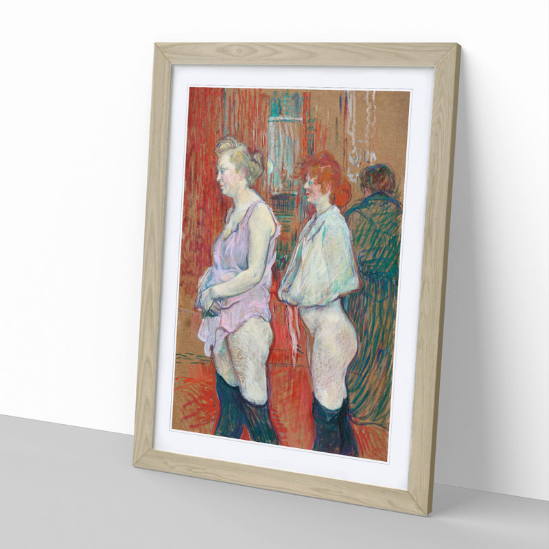 Rue des Moulins by Henri de Toulouse-Lautrec - Picture Frame Painting, Oak Framed, 65cm H x 48cm W x 2cm D