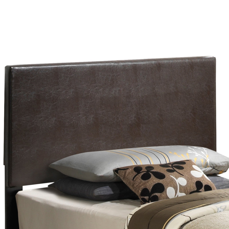 Upholstered Low Profile Standard Bed, Twin, Cappuccino