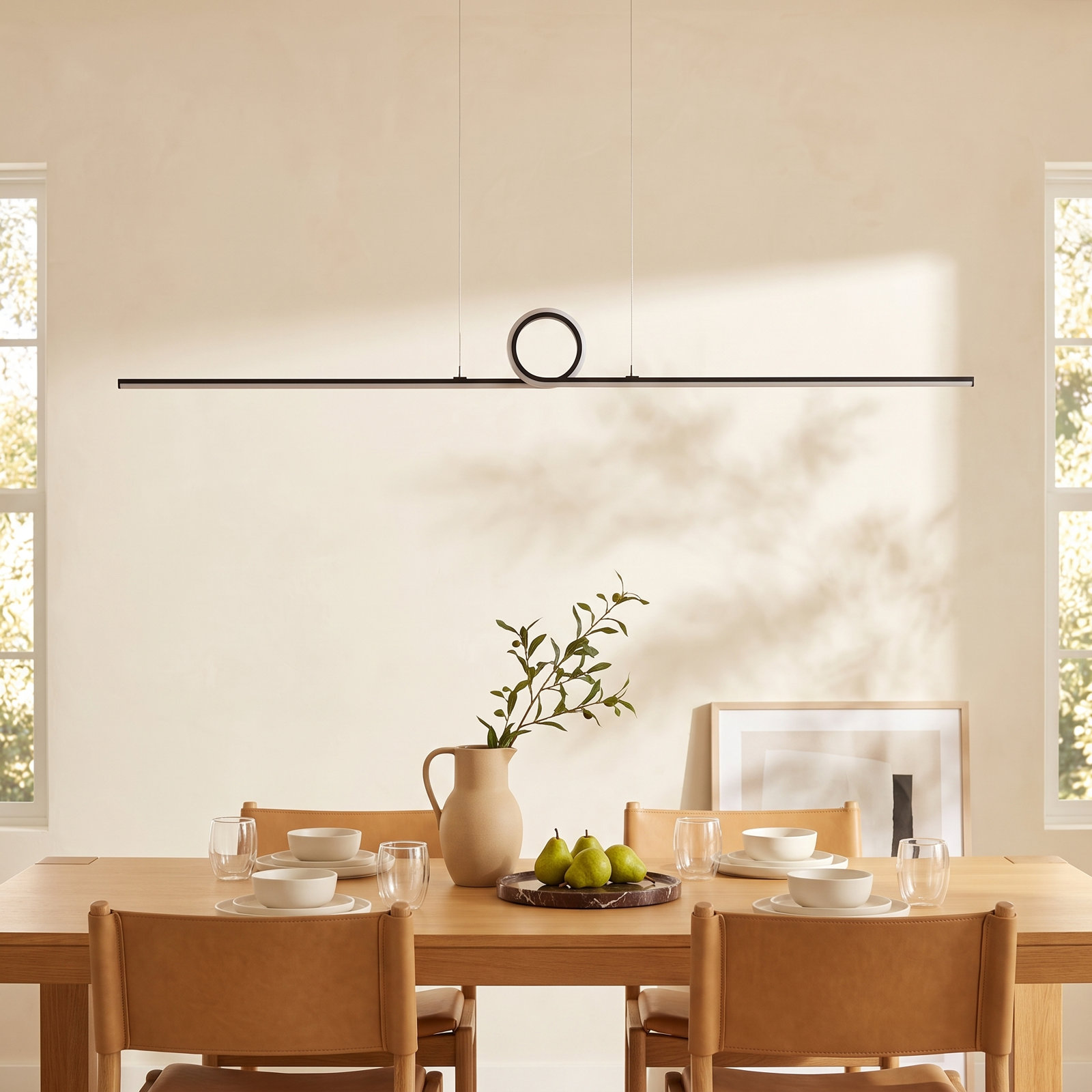 Dane Single Light Dimmable LED Pendant, Black