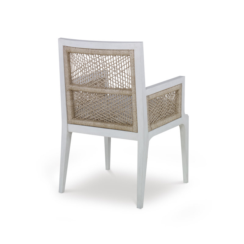 Curate Solid Wood Arm Chair, Off-White