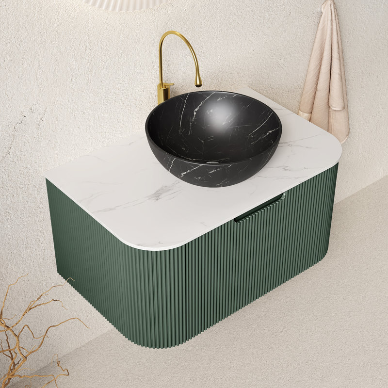 Meuble-lavabo et lavabo de salle de bain, 30" W, Black/White