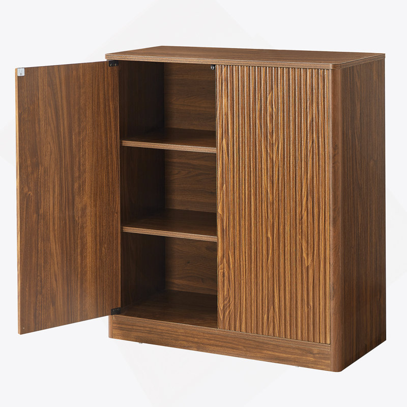 31.5-Inch Modern Wavy Sideboard, Curved Contour Design Storage Cabinet, 2-Door Cabinet With Storage Function, Suitable For Kitchen/Bedroom/Living Room