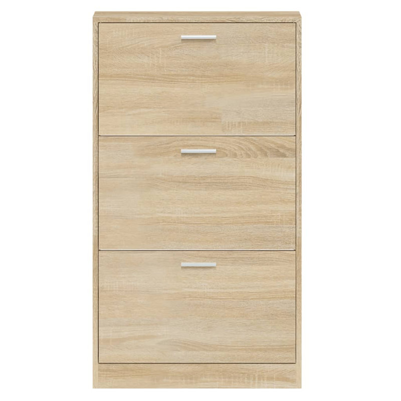 9 Pair Flip Down Shoe Storage, Smoked Oak