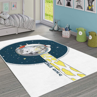 Stylish Woven Carpet , 100% Polyester, Non-Slip Felt Dot Underside | Raschel Knitting, 0.4 in Pile Height | Machine Washable, Digital Print Design | Perfect for Living Room, Bedroom & Office Decor