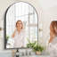 Miroir mural arqué en alliage d'aluminium, miroir de meuble-lavabo en verre HD, miroir décoratif moderne pour chambre à coucher, salon, entrée-467740307-467740306