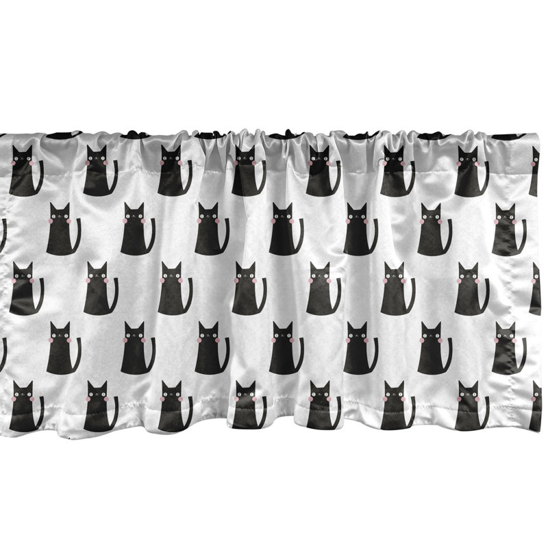 Cantonnière Ambesonne, ensemble de 2 monochromes modernes abstraits, L 42 po x L 18 po