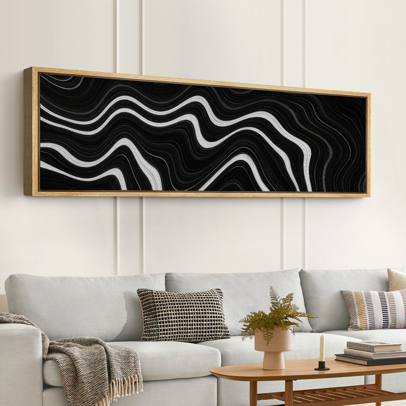 Grande impression sur toile encadrée - reproduction abstraite neutre pour décoration murale minimaliste moderne, Naturel