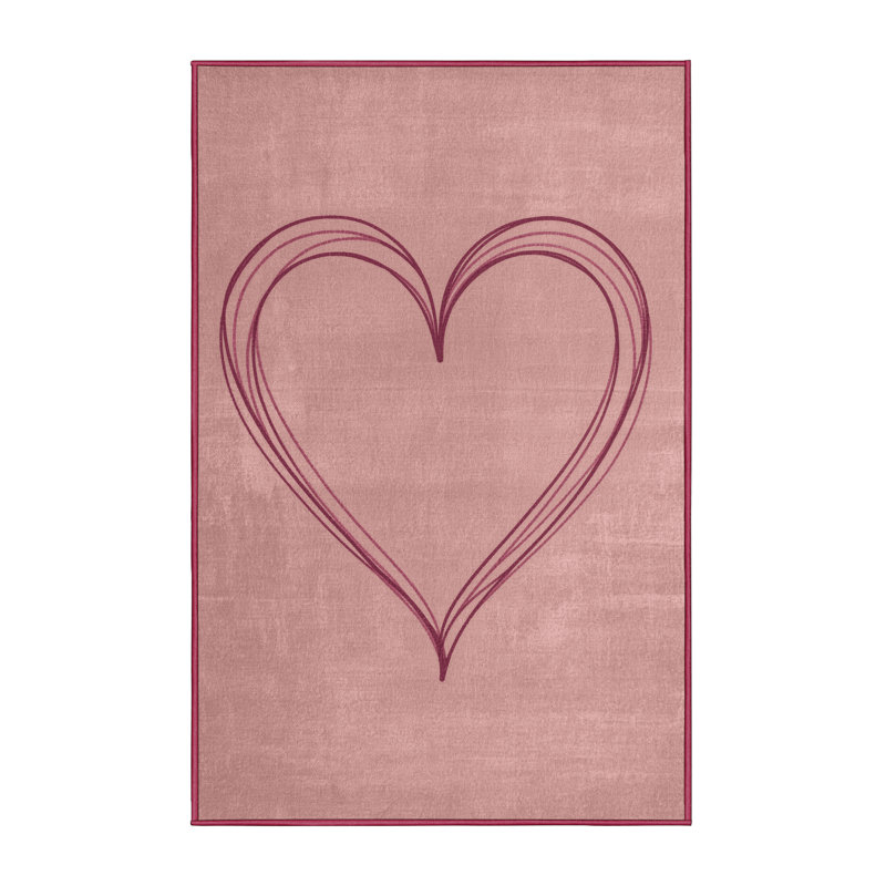 Soft Plush Felan Valentines Modern & Contemporary Abstract Area Rug in Brown – Rose Binding, 8x10