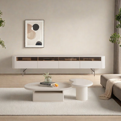 Meuble télé et table basse en bois de style simple