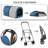 Foldable Pet Stroller with Double Detachable Carriers, Folding Dog Cat Jogger Stroller with Tether-95924707