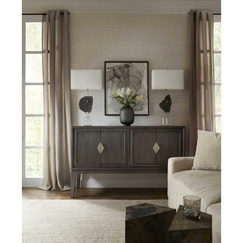 Heritage Dark Gray Figured Sycamore Veneer 4-Door Server