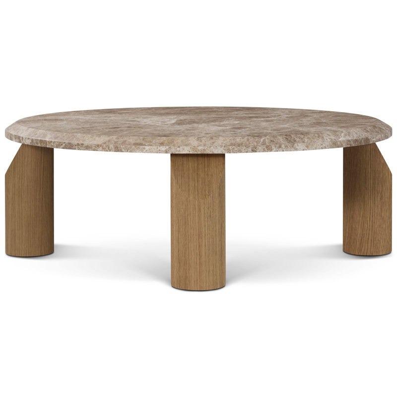 Vienna Marble Cocktail Table, Natural, Light Emperador, 16" H x 40.25" L x 40.25" W