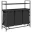 Vidaxl Laundry Basket 3 Compartments With Shelves Black